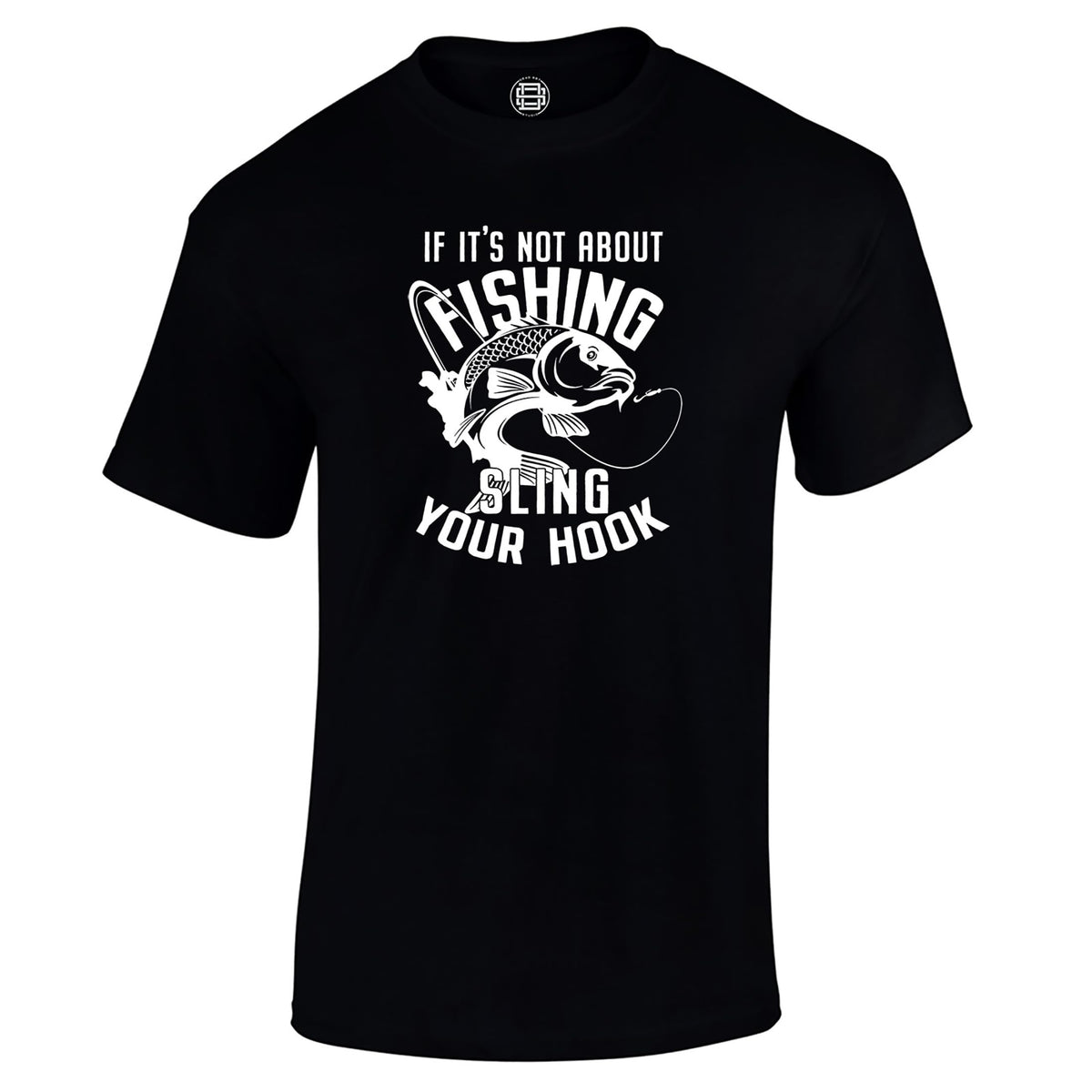 Sling Your Hook fishing t-shirt in black