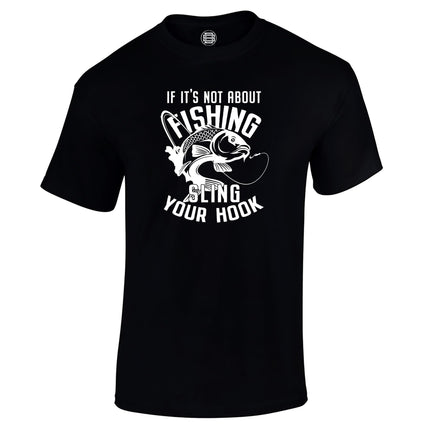 Sling Your Hook fishing t-shirt in black
