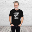 Man wearing the Sling Your Hook fishing t-shirt in black