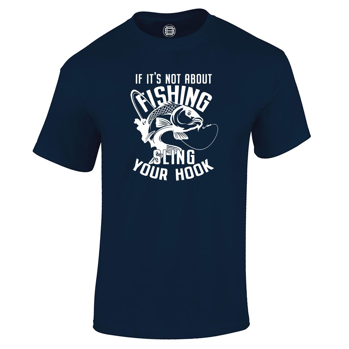 Sling Your Hook fishing t-shirt in navy