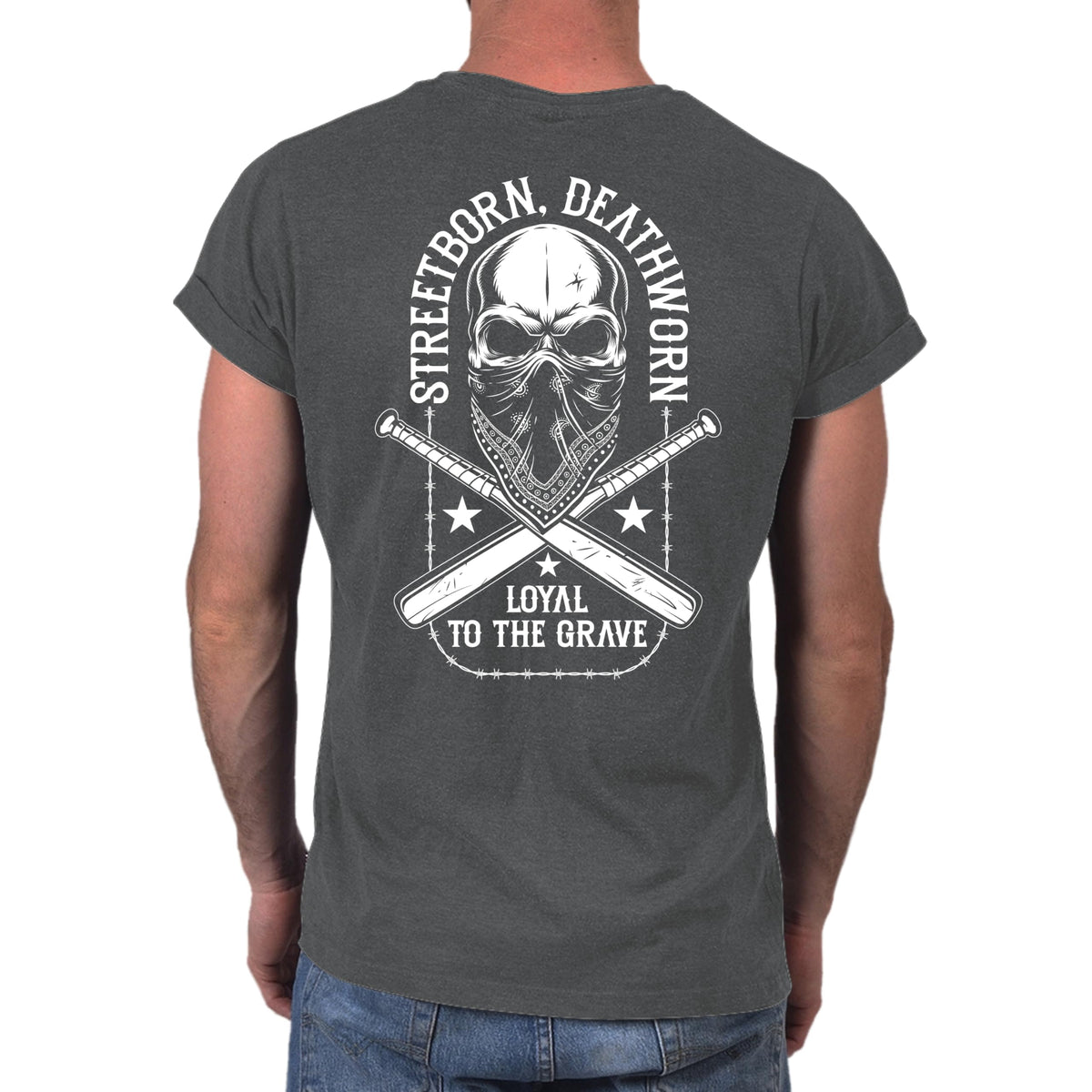 Loyal to the Grave skull t-shirt in charcoal