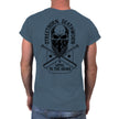 Loyal to the Grave skull t-shirt in indigo blue