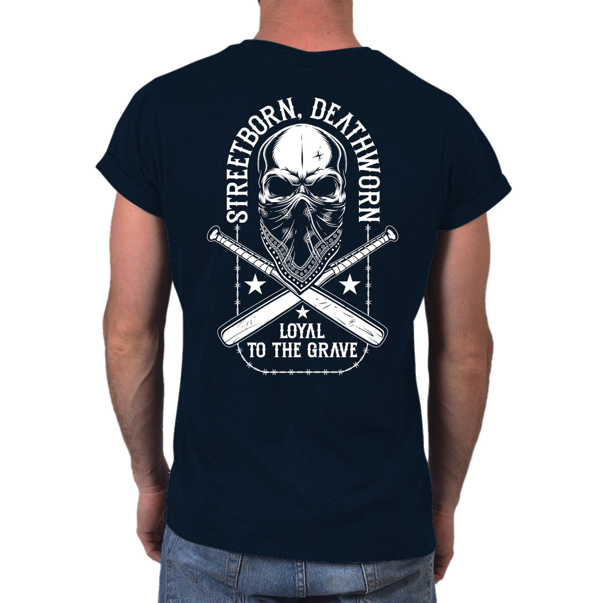 Loyal to the Grave skull t-shirt in navy