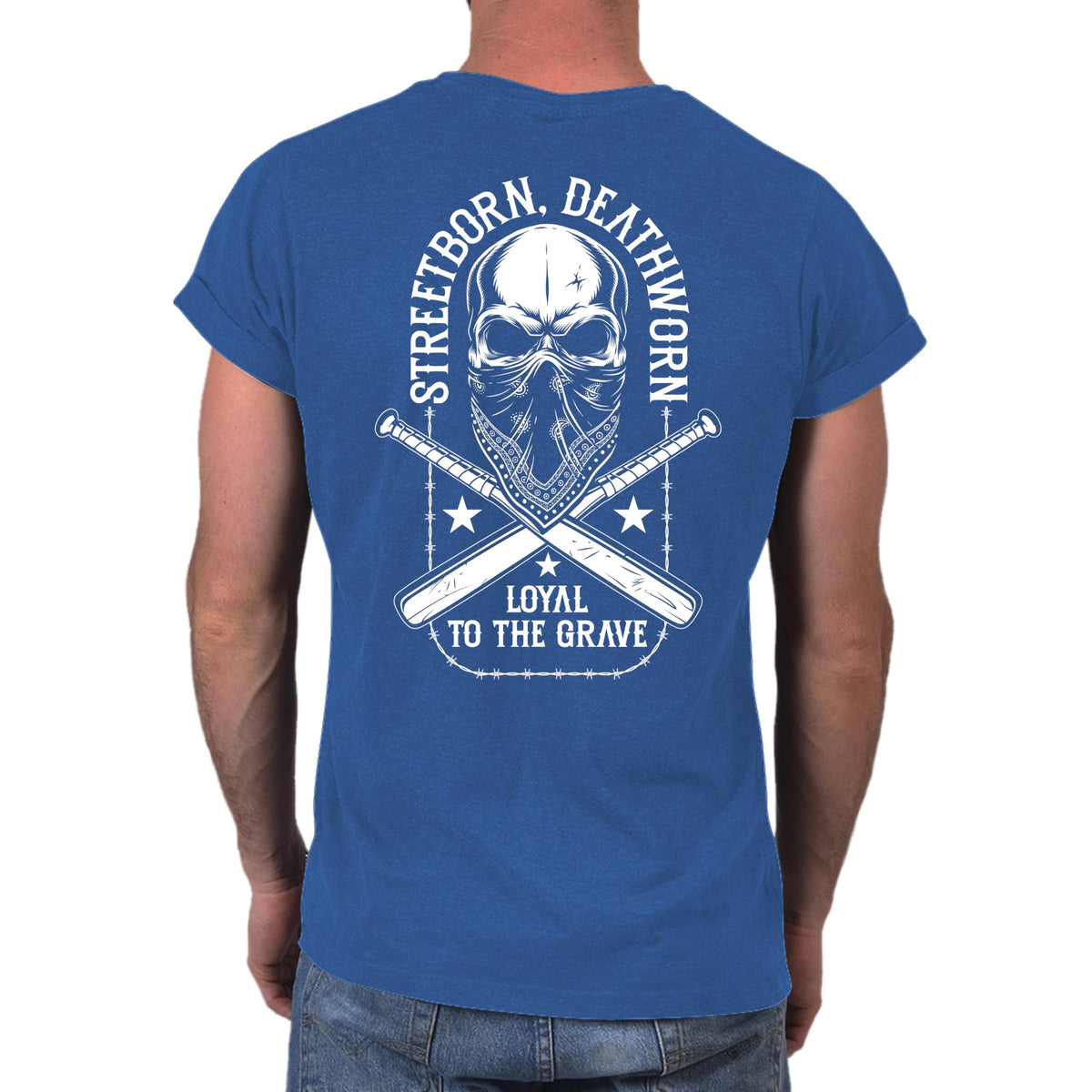 Loyal to the Grave skull t-shirt in royal blue