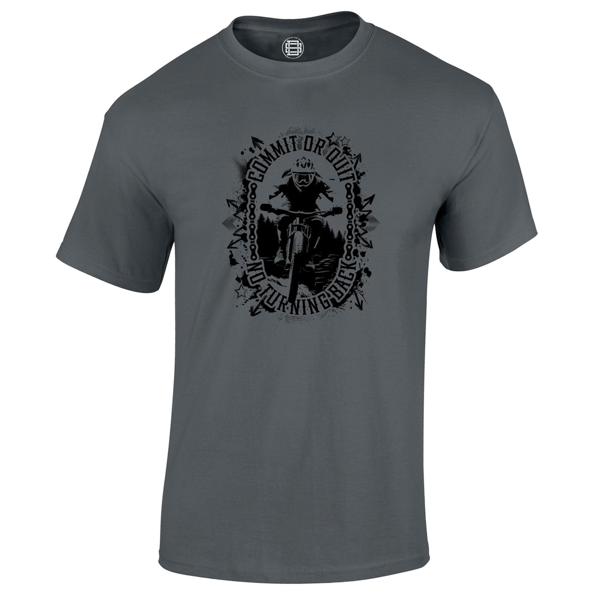 Commit or Quit mountain bike t-shirt in charcoal