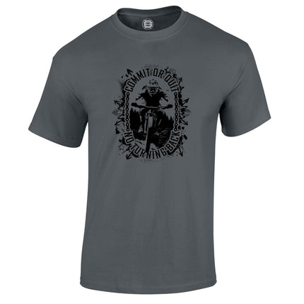 Commit or Quit mountain bike t-shirt in charcoal