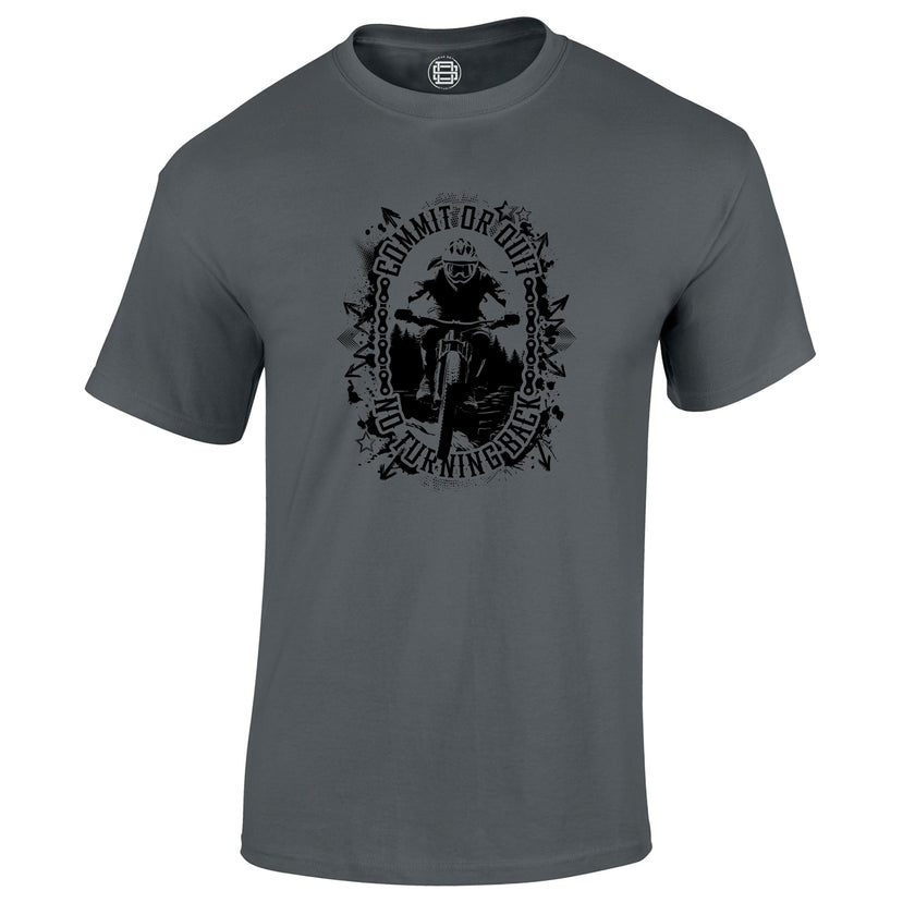 Commit or Quit mountain bike t-shirt in charcoal