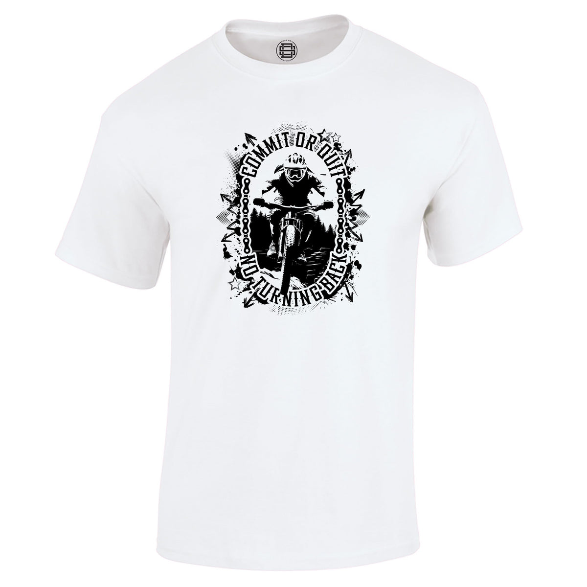 Commit or Quit mountain bike t-shirt in white