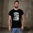 Smiling man in the black Go Fast or Go Home mountain bike t-shirt