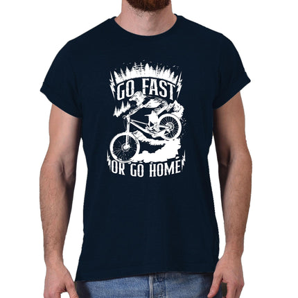 Go Fast or Go Home mountain bike t-shirt in navy