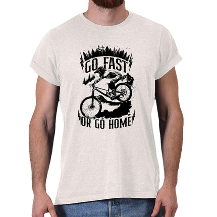 Go Fast or Go Home mountain bike t-shirt in white