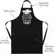 Never Trust a Skinny Chef apron features: 100% cotton, adjustable neck strap, two front pockets 38 x 18 cm, one size 65 x 78 cm