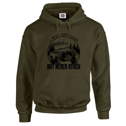 I May Get Lost off road 4x4 hoodie in olive
