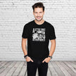 Man wearing the A Little Dirt Never Hurt off road 4x4 t-shirt in black