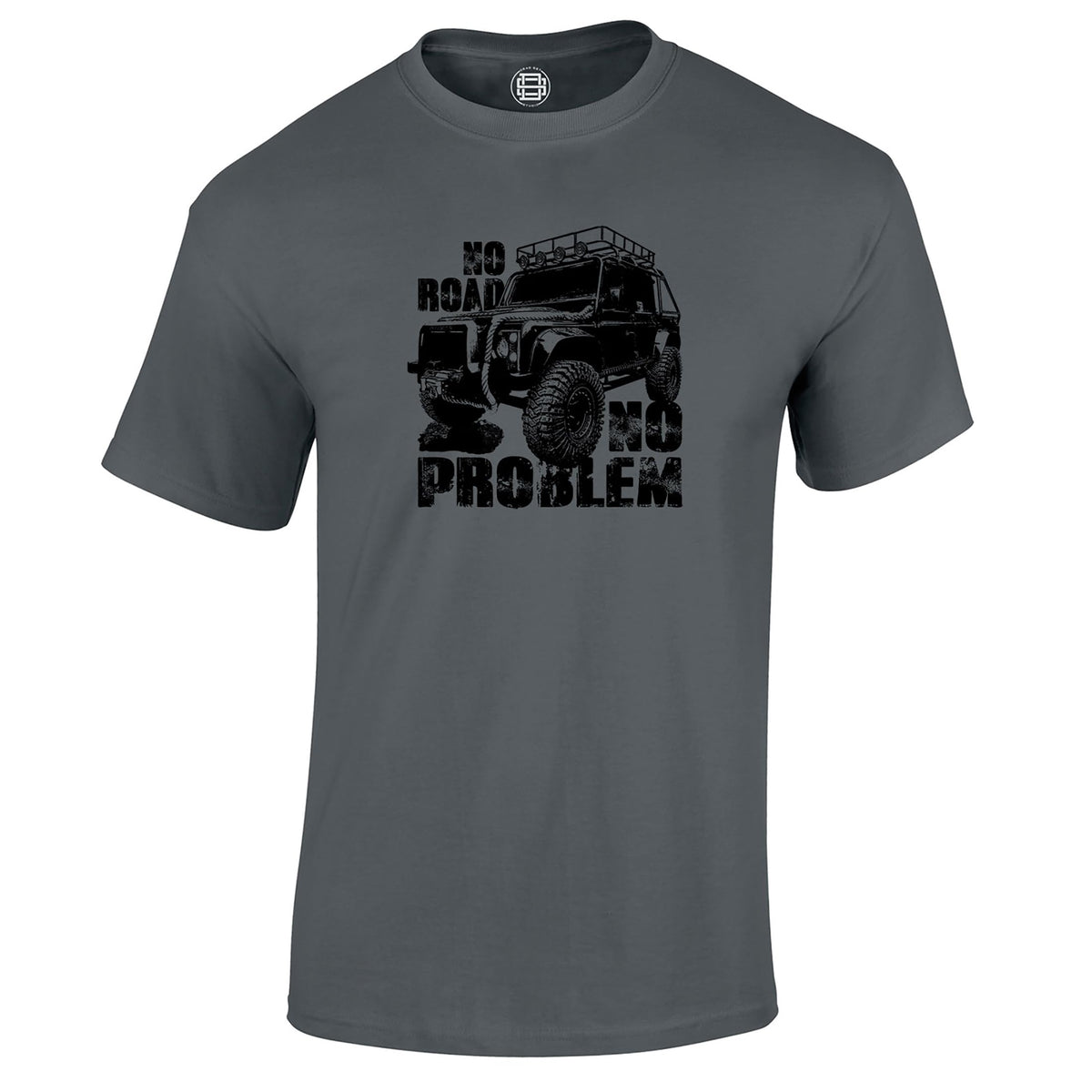 No Road No Problem off road 4x4 t-shirt in charcoal
