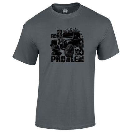 No Road No Problem off road 4x4 t-shirt in charcoal