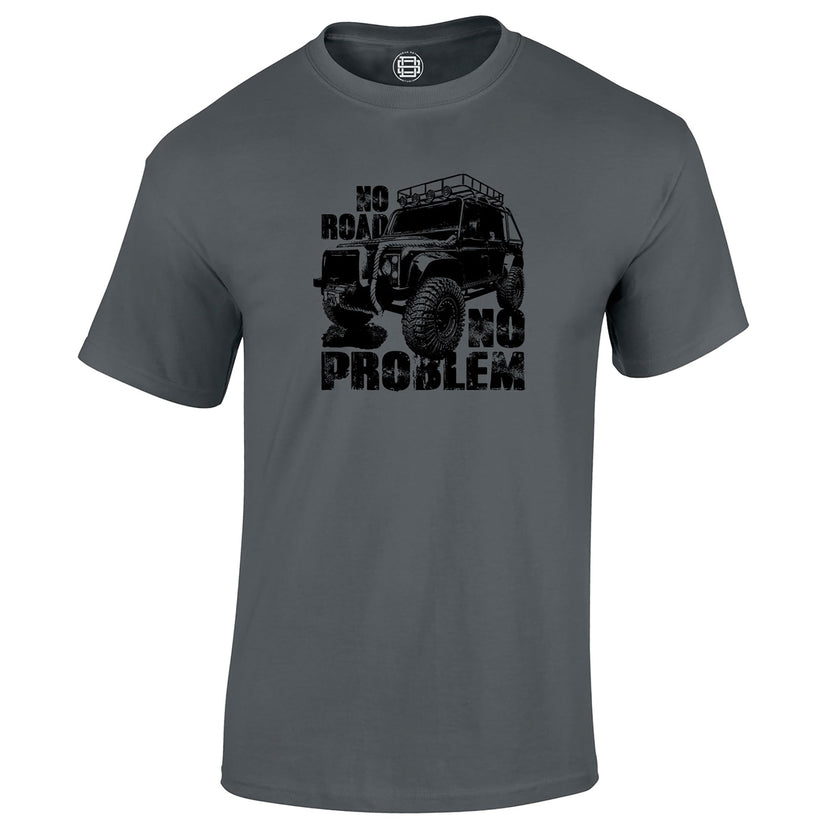 No Road No Problem off road 4x4 t-shirt in charcoal