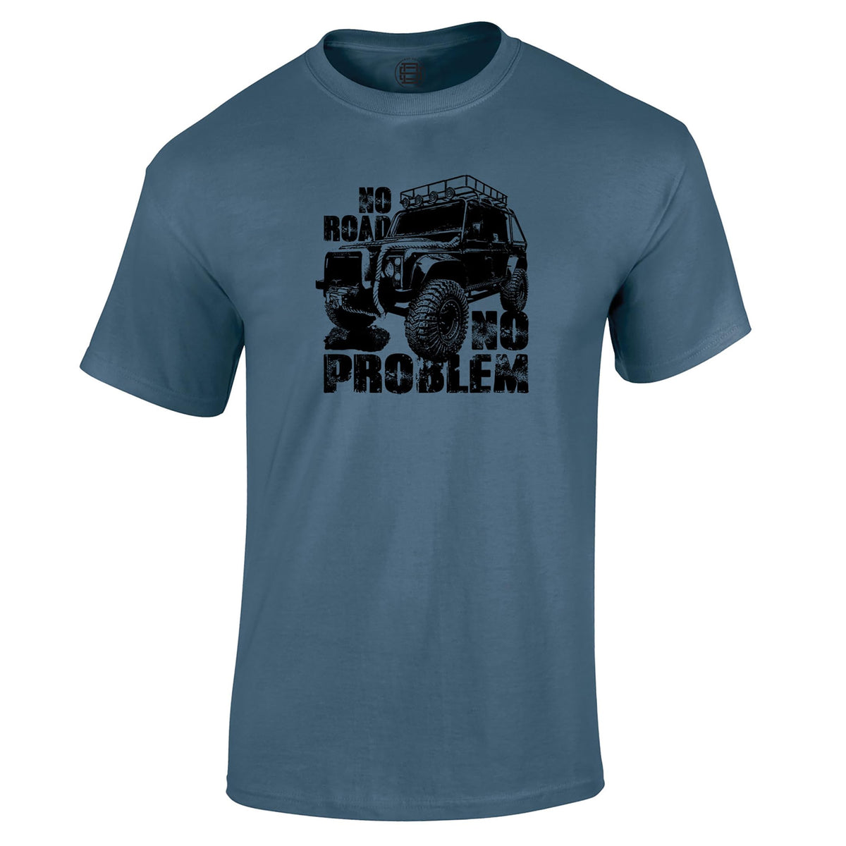 No Road No Problem off road 4x4 t-shirt in indigo blue