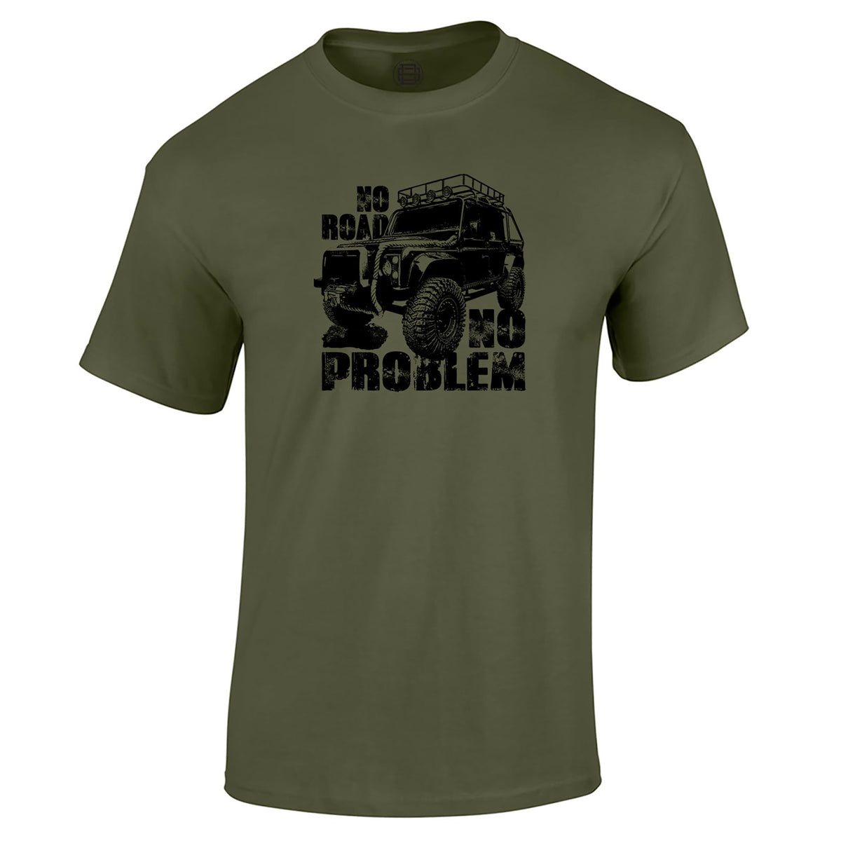 No Road No Problem off road 4x4 t-shirt in military green
