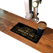 Grandads Bar rubber bar runner mat on a home bar counter
