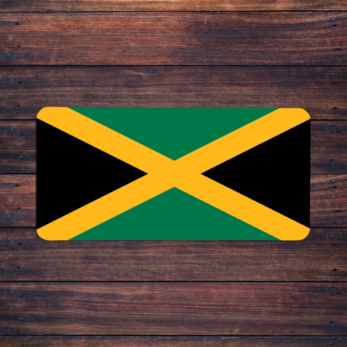 Jamaican flag bar runner mat, flat view